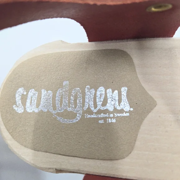 Sandgrens Milan‎ Red Clog Shoes Wooden Heels - Picture 5 of 14